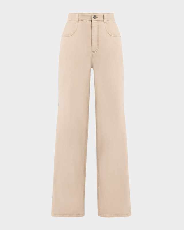 Wide-Leg Jeans with Side Pleat
